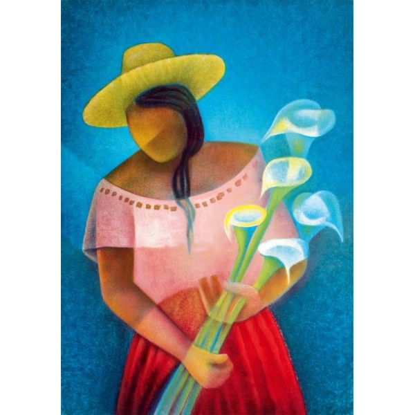 Louis Toffoli, Kobieta sprzedająca kwiaty, 1985 (1000el.)​​​ - Sklep Art Puzzle